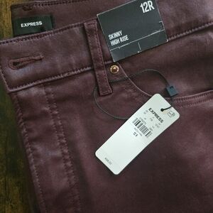 Express Deep Burgundy High Rise Skinny Jeans
